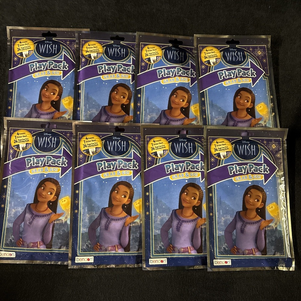 Disney Wish Play Pack Grab Go Coloring Book Stickers Crayons Bendon Lot 8 NEW
